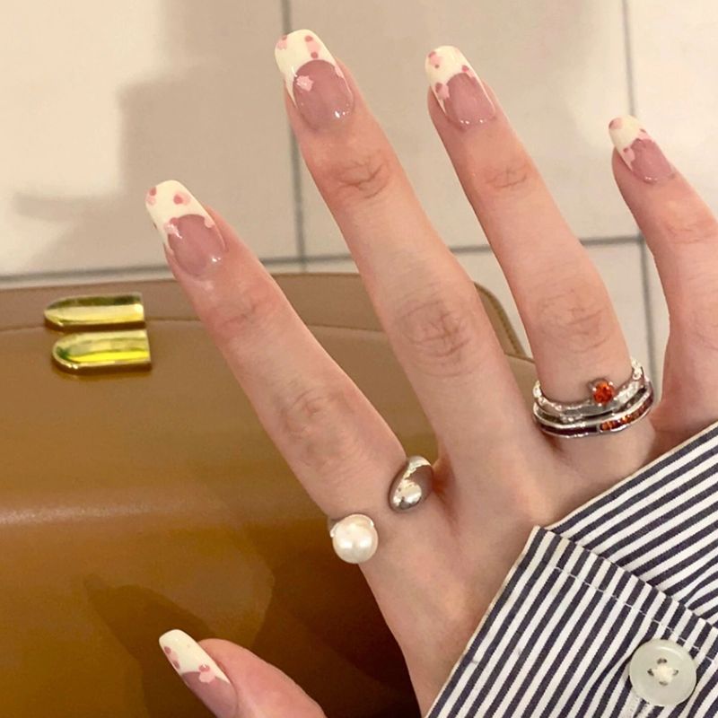 24PCS/Set Designer Artificial Nails - False Nail Tips with Glue, Press-On Nails, Nail Art Tools and Accessories
