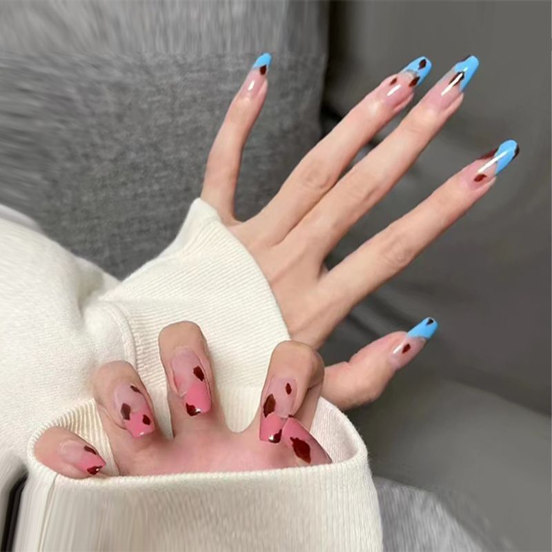 24 PCS Mechanical Wearable Nail Kit - High-Quality Fake Nails with Liquid Glue, Quick Application, Durable, Stylish Design, Perfect for Any Occasion, Salon Alternative, Fits All Nail Sizes
