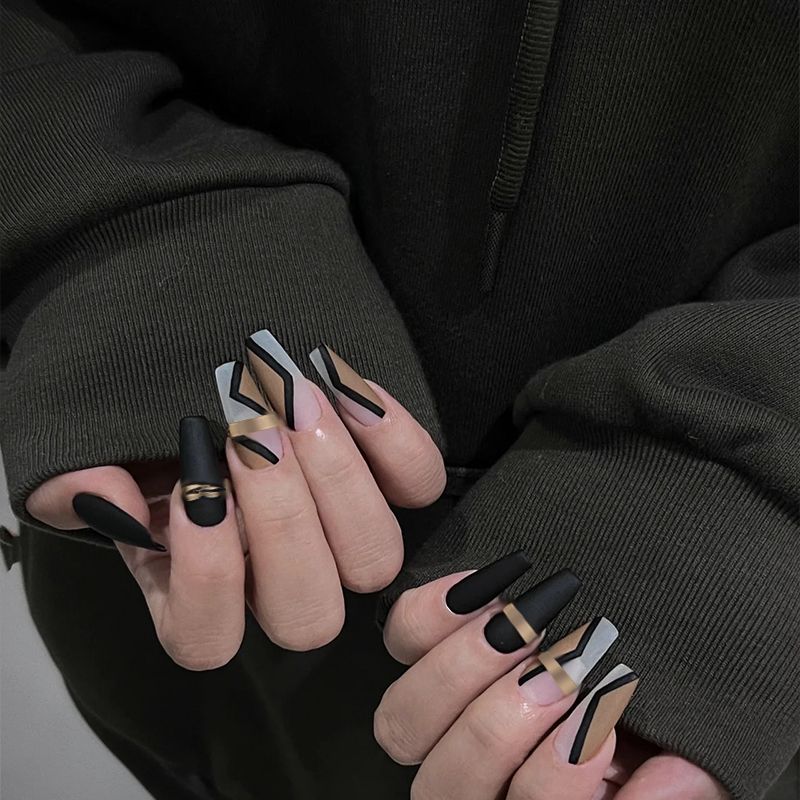 24 PCS Mechanical Wearable Nail Kit - High-Quality Fake Nails with Liquid Glue, Quick Application, Durable, Stylish Design, Perfect for Any Occasion, Salon Alternative, Fits All Nail Sizes