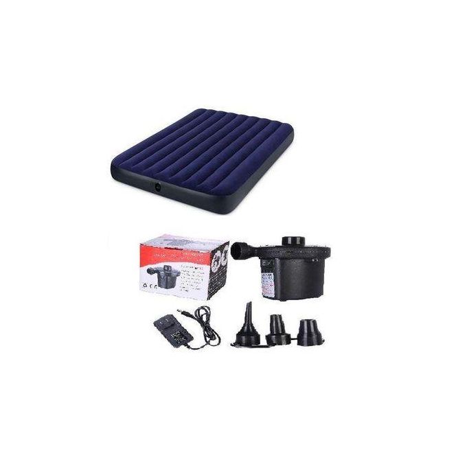 4 x 6 Intex Portable Inflatable Air Bed/ Air Mattress/ Camping Mattress with free Electric pump. (137cm x 191cm x 25cm)
