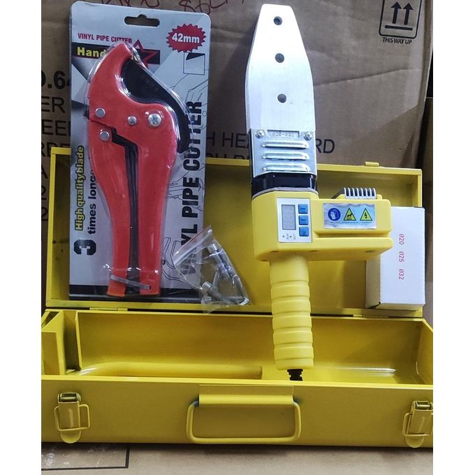 PPR Water Pipe Welding Machine with Free Pipe Cutter for PP, PP-R, PE, PP-C - Poly Pipe Fusion Machine - PVC Pipe Heater