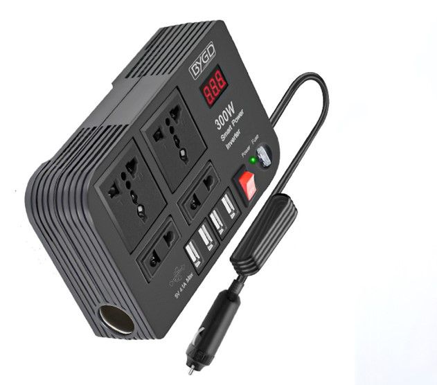 300W Car Power Inverter Dc to Ac 12V to 240V With 4 Ac ports, 4 USB ports + cigarette lighter
