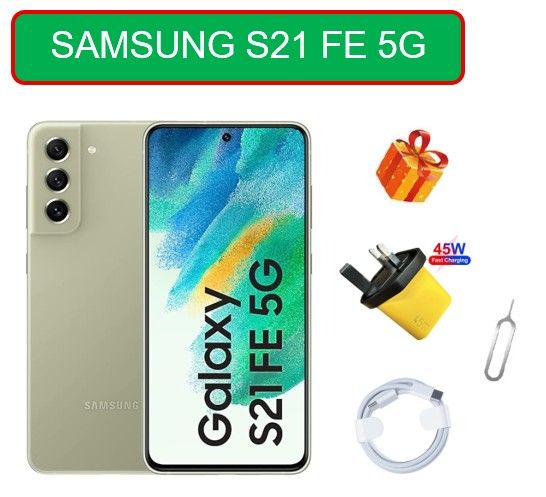 Samsung Galaxy S21 FE 5G (128GB, 6GB) Dual SIM, with original screen, 6.4" AMOLED,4500 Milliamp Hours,  Fully Unlocked, Excellent Condition, Like New ,Plus free Sim Ejector Pin, Fast Charging Cable