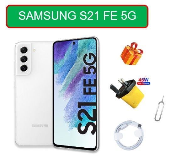 Samsung Galaxy S21 FE 5G (128GB, 6GB) Dual SIM, with original screen, 6.4" AMOLED,4500 Milliamp Hours,  Fully Unlocked, Excellent Condition, Like New ,Plus free Sim Ejector Pin, Fast Charging Cable