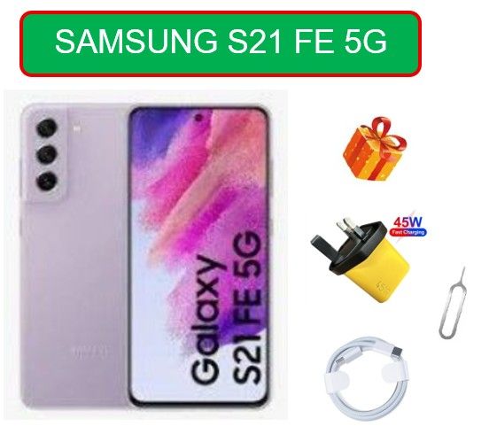 Samsung Galaxy S21 FE 5G (128GB, 6GB) Dual SIM, with original screen, 6.4" AMOLED,4500 Milliamp Hours,  Fully Unlocked, Excellent Condition, Like New ,Plus free Sim Ejector Pin, Fast Charging Cable