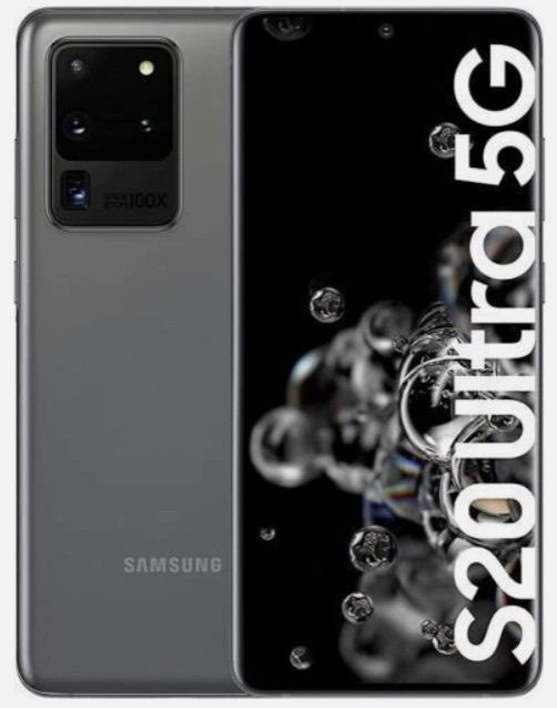 Samsung Galaxy S20 Ultra 5G (128GB, 12GB), Dual SIM, with original screen, 6.9" AMOLED,5000 mAh,  Fully Unlocked, Excellent Condition, Like New ,Plus free Sim Ejector Pin, Fast Charging Cable + Plug