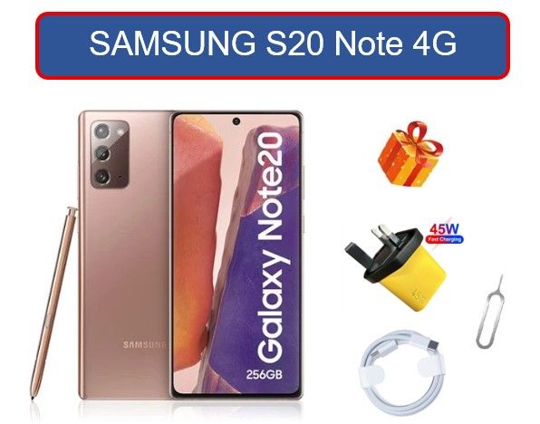 Samsung Galaxy Note 20 (256GB, 8GB), Dual SIM, with original screen, 6.7" AMOLED,4300 mAh,  Fully Unlocked, Excellent Condition, Like New ,Plus free Sim Ejector Pin, Fast Charging Cable + Plug