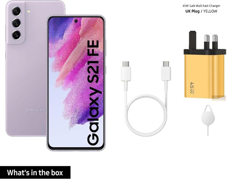 Samsung Galaxy S21 FE 5G (128GB, 6GB) Dual SIM, with original screen, 6.4" AMOLED,4500 Milliamp Hours,  Fully Unlocked, Excellent Condition, Like New ,Plus free Sim Ejector Pin + FREE 45W FAST CHARGER