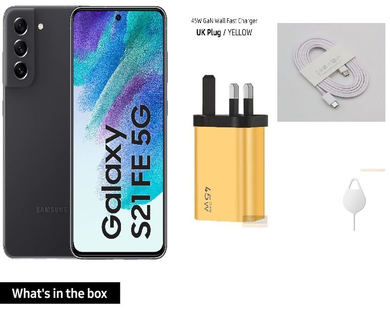 Samsung Galaxy S21 FE 5G (128GB, 6GB) Dual SIM, original screen, 6.4" AMOLED,4500 Milliamp Hours, Unlocked, Excellent Condition ,free Sim Ejector Pin + FREE 45WTTS FAST CHARGER WITH QUALITY CABLE