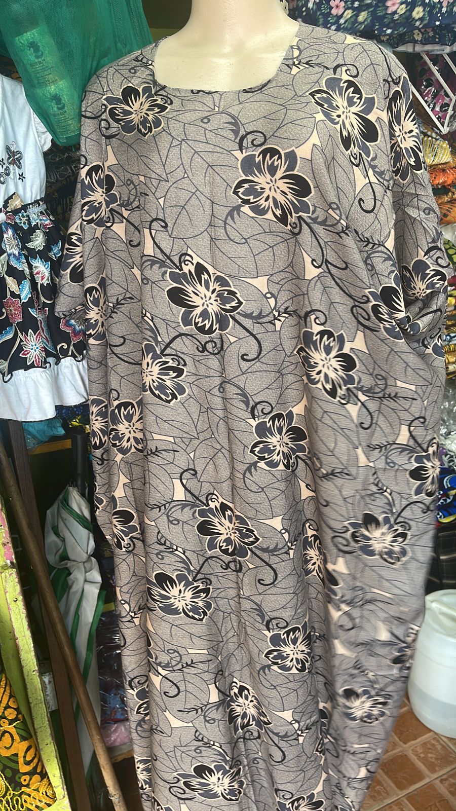 (RANDOM COLOURS) SPECIAL OFFER IN MOMBASA Fashion Cotton Freesize Maxi Dera Dress for ladies, in different colours and designs [SHORT]