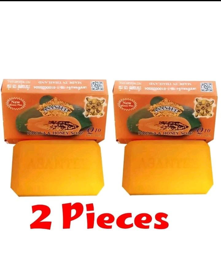 NEW ARRIVAL (Pack of 2) Original Asantee Papaya And Honey Anti Acne Soap - 125gX2 – Nourishing, Natural Skincare for Smooth & Glowing Skin**Asante soap