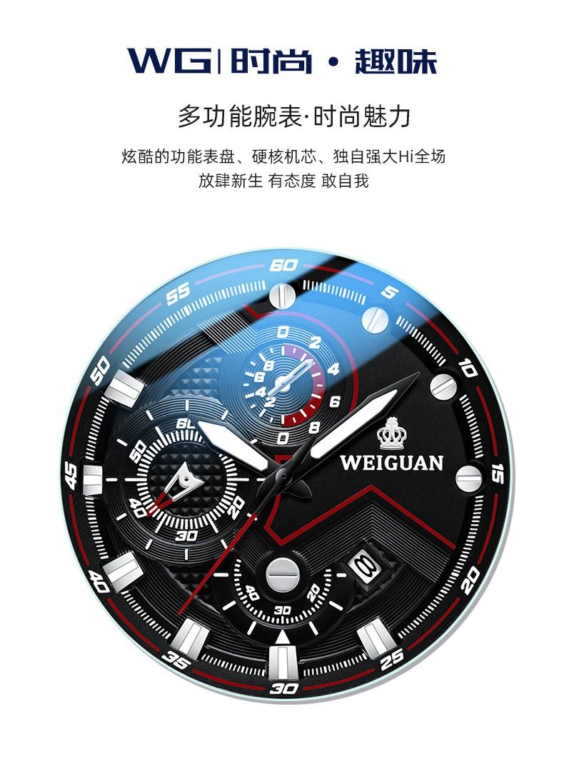 2024 African fashion cross-border foreign trade new black ader watch men's automatic quartz genuine waterproof luminous men's watch