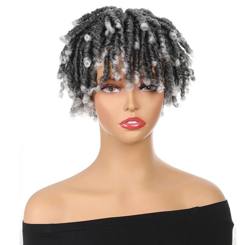 2024 African Fashion Dreads 6 inch Curly Hair Wig Spiral Fiber Spiral Mesh Dreadlocks Braided Hair