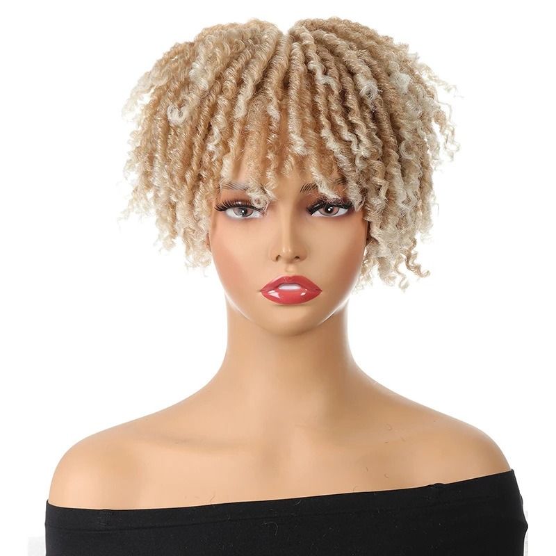 2024 African Fashion Dreads 6 inch Curly Hair Wig Spiral Fiber Spiral Mesh Dreadlocks Braided Hair