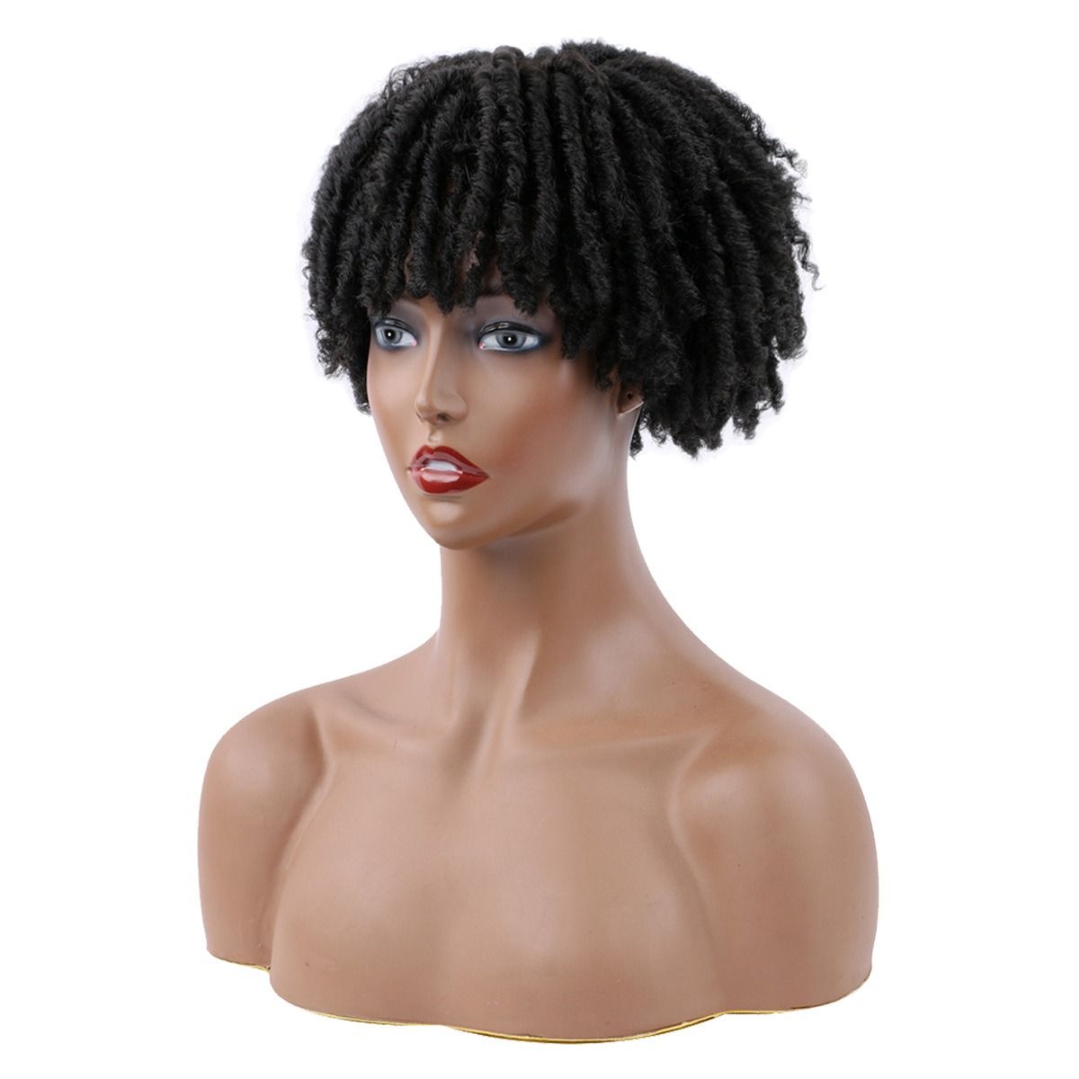 2024 African Fashion Dreads 6 inch Curly Hair Wig Spiral Fiber Spiral Mesh Dreadlocks Braided Hair