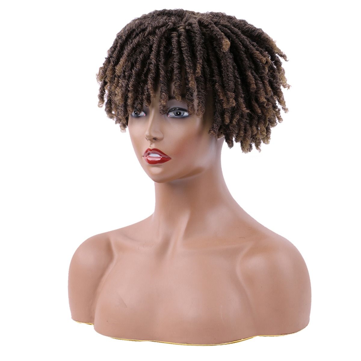 2024 African Fashion Dreads 6 inch Curly Hair Wig Spiral Fiber Spiral Mesh Dreadlocks Braided Hair