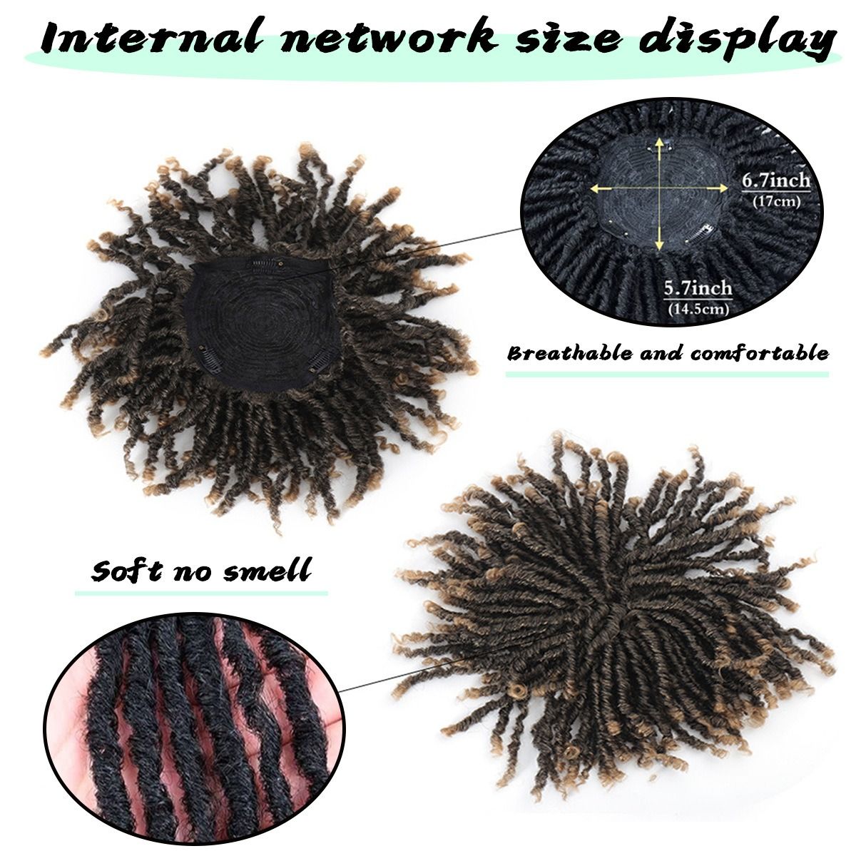 2024 African Fashion Dreads 6 inch Curly Hair Wig Spiral Fiber Spiral Mesh Dreadlocks Braided Hair