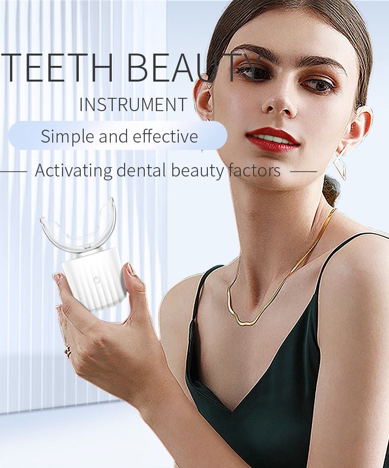 Automatic tooth cleaner cross-border African popular fashion adult automatic tooth cleaning instrument blue light ultrasonic electric toothbrush waterproof U-shaped cold light tooth beauty instrument
