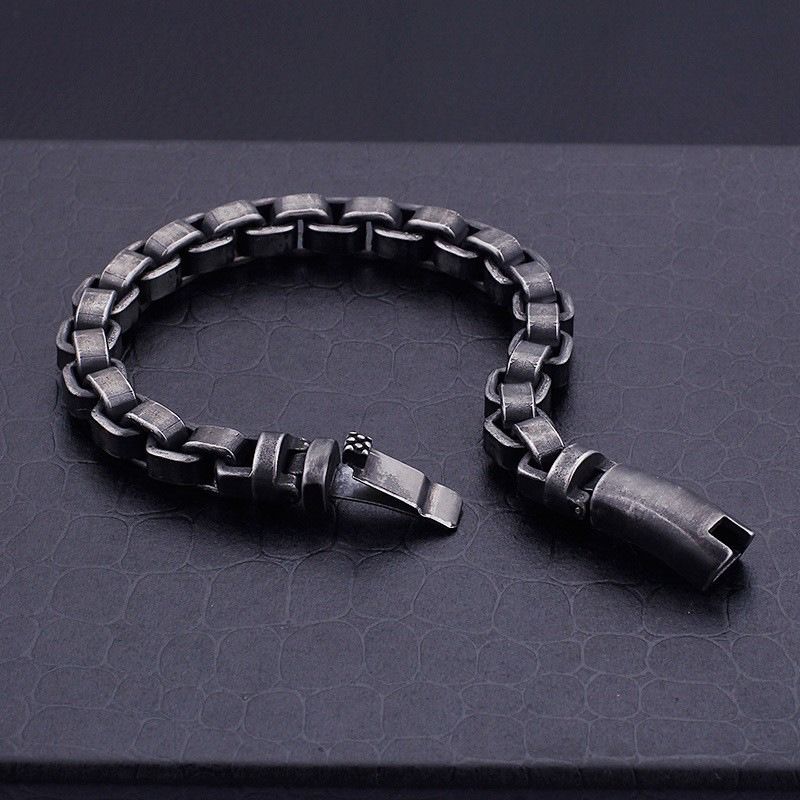 European and American fashion titanium steel bracelet casting hand jewelry wholesale contracted 316 stainless steel retro personality fashion male bracelet