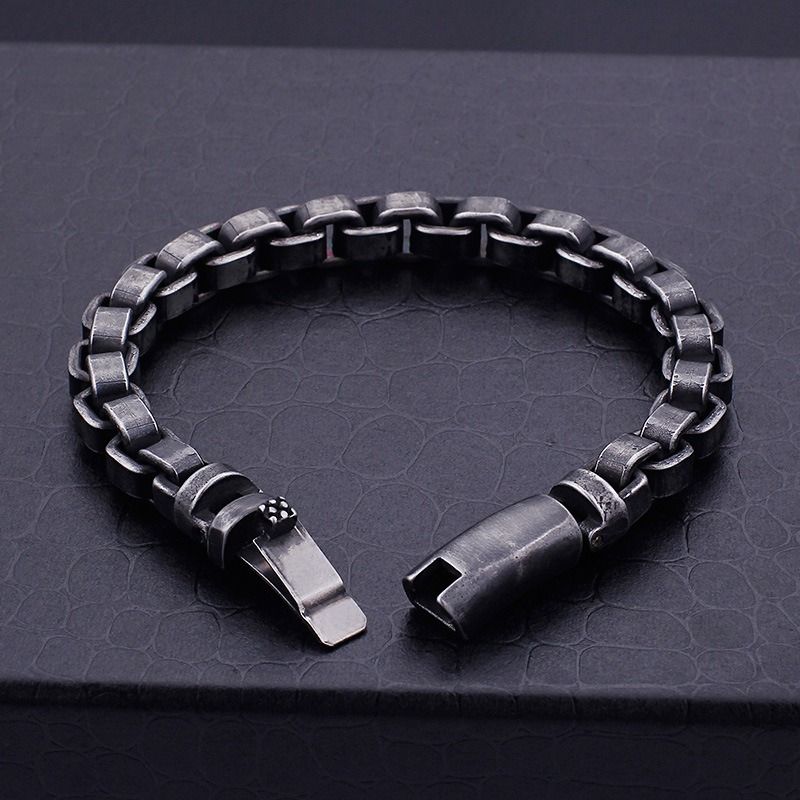 European and American fashion titanium steel bracelet casting hand jewelry wholesale contracted 316 stainless steel retro personality fashion male bracelet