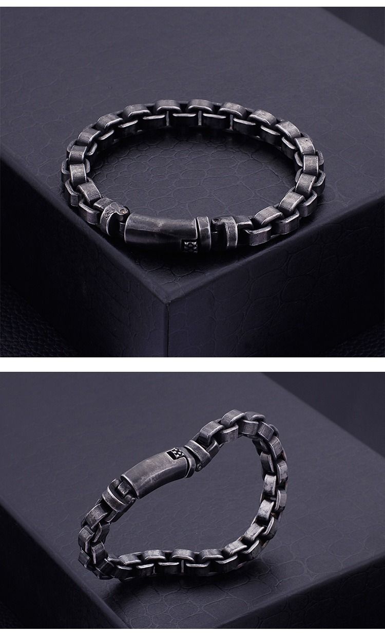 European and American fashion titanium steel bracelet casting hand jewelry wholesale contracted 316 stainless steel retro personality fashion male bracelet