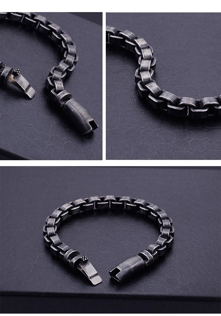 European and American fashion titanium steel bracelet casting hand jewelry wholesale contracted 316 stainless steel retro personality fashion male bracelet