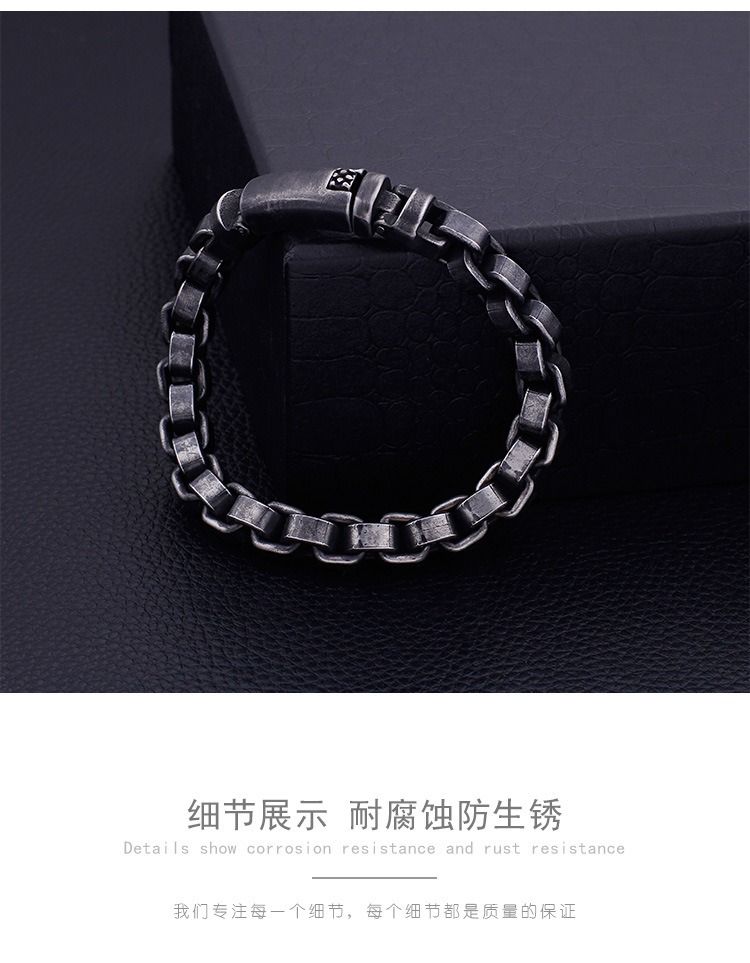 European and American fashion titanium steel bracelet casting hand jewelry wholesale contracted 316 stainless steel retro personality fashion male bracelet
