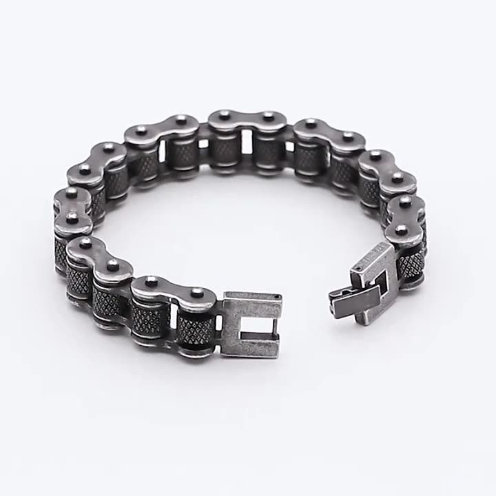 European and American fashion titanium steel bracelet casting hand jewelry wholesale contracted 316 stainless steel retro personality fashion male bracelet