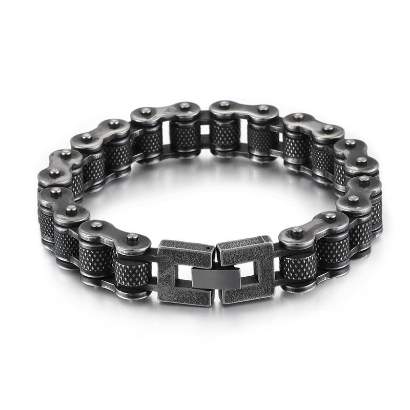 European and American fashion titanium steel bracelet casting hand jewelry wholesale contracted 316 stainless steel retro personality fashion male bracelet