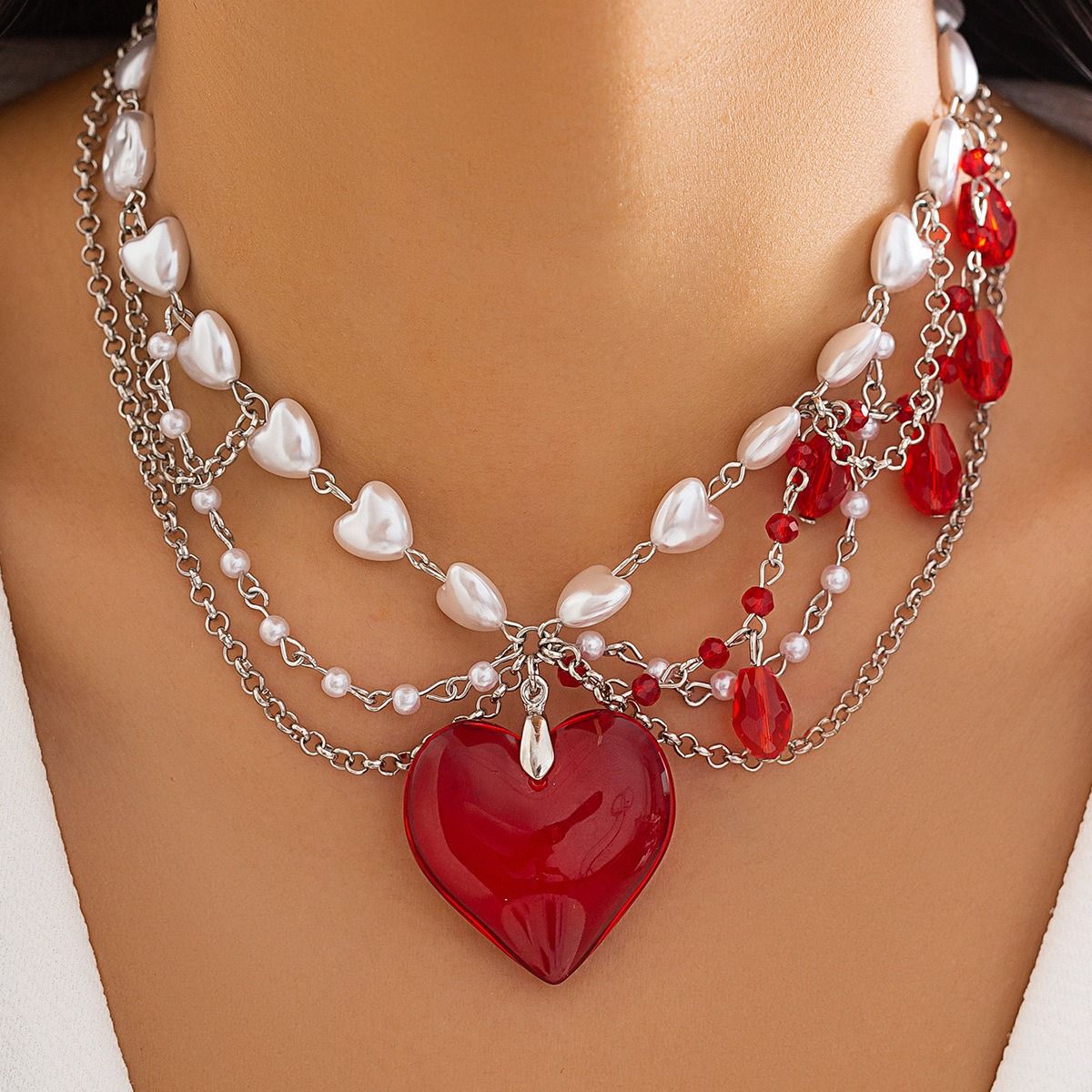 African cross-border multi-style accessories Fresh sweet pastoral design sense Pearl Sweet cool y2k Butterfly choker summer Dopamine necklace women
