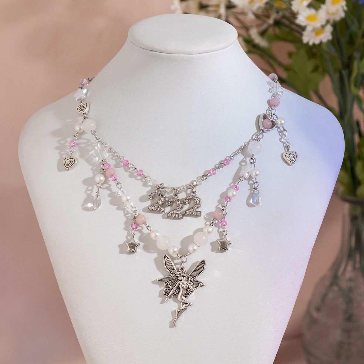 African cross-border multi-style accessories Fresh sweet pastoral design sense Pearl Sweet cool y2k Butterfly choker summer Dopamine necklace women