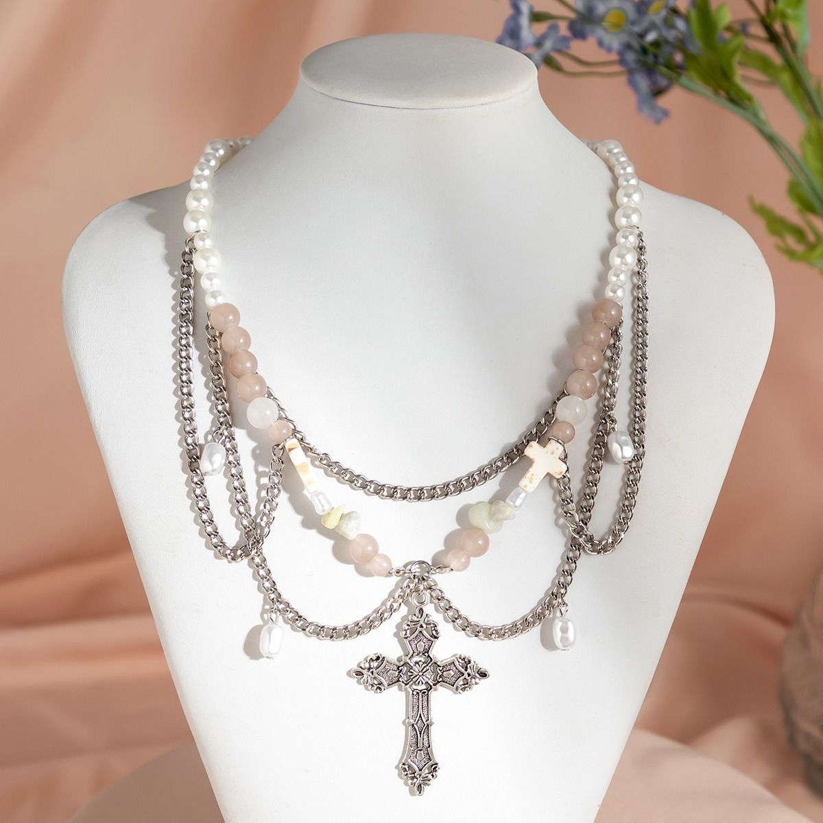 African cross-border multi-style accessories Fresh sweet pastoral design sense Pearl Sweet cool y2k Butterfly choker summer Dopamine necklace women