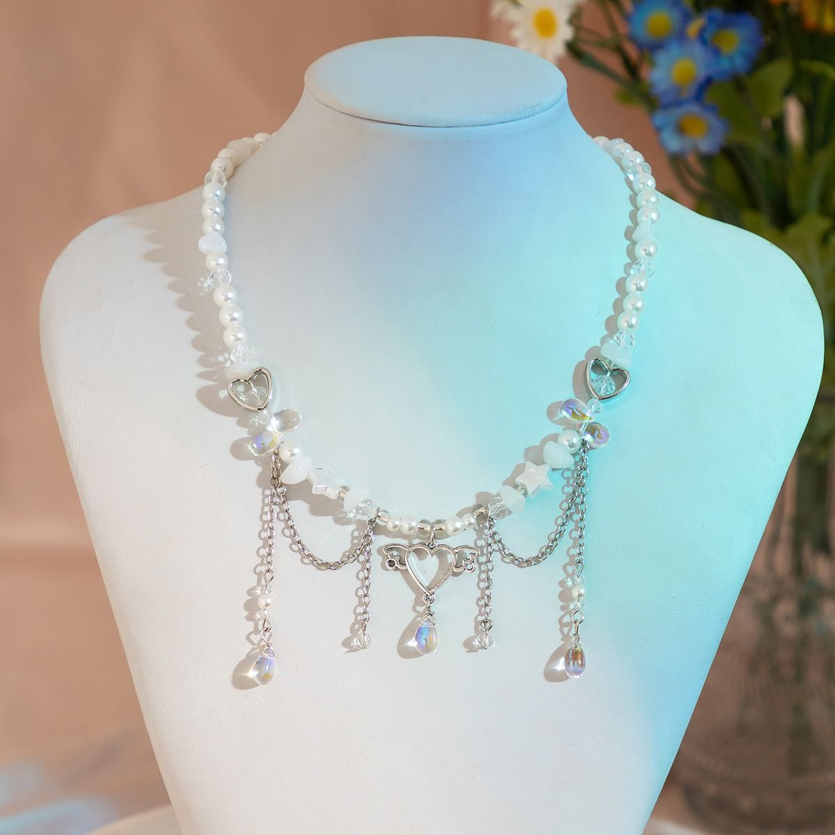 African cross-border multi-style accessories Fresh sweet pastoral design sense Pearl Sweet cool y2k Butterfly choker summer Dopamine necklace women
