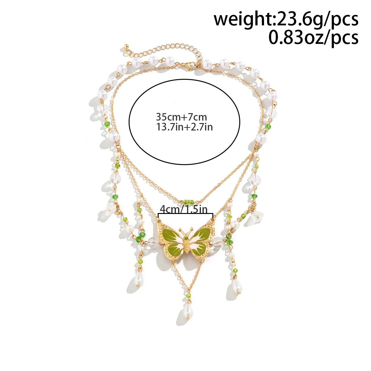 African cross-border multi-style accessories Fresh sweet pastoral design sense Pearl Sweet cool y2k Butterfly choker summer Dopamine necklace women