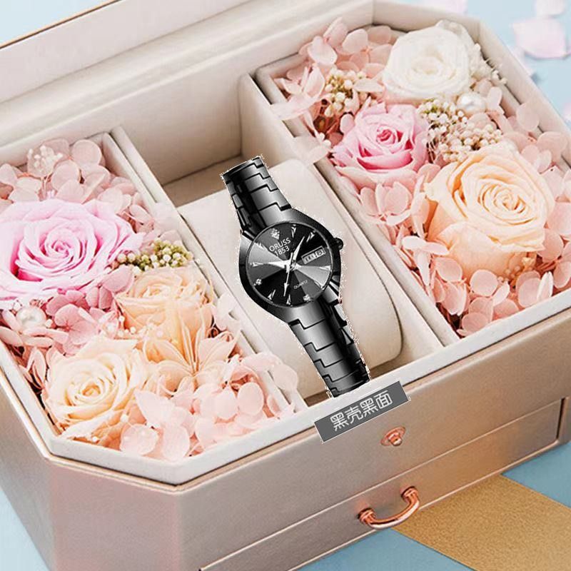 Popular High Quality 30M Waterproof Steel Band Calendar Women Watches Luminous Business Women's Date Watches Lovers' Ladies Leisure Metal  Watches Lovers Girlfriends Wife's Birthday Gift Date Waches