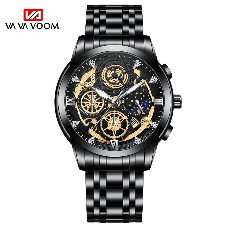 2024 Africa New 30m Waterproof Binbang Men's Quartz Watch Hollow Concept Waterproof Shrimp Multi-functional Watch Exquisite Coating Process Fine Polishing Details Design Comfortable Stylish
