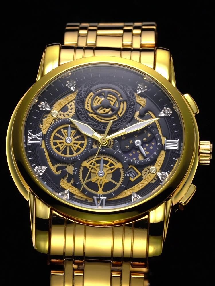 2024 Africa New 30m Waterproof Binbang Men's Quartz Watch Hollow Concept Waterproof Shrimp Multi-functional Watch Exquisite Coating Process Fine Polishing Details Design Comfortable Stylish