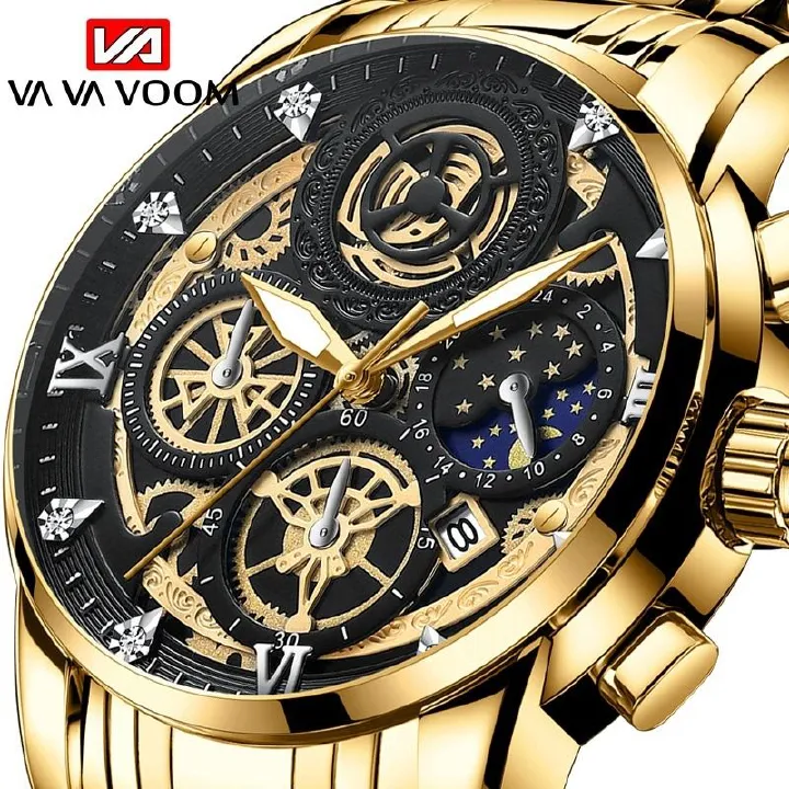 2024 Africa New 30m Waterproof Binbang Men's Quartz Watch Hollow Concept Waterproof Shrimp Multi-functional Watch Exquisite Coating Process Fine Polishing Details Design Comfortable Stylish