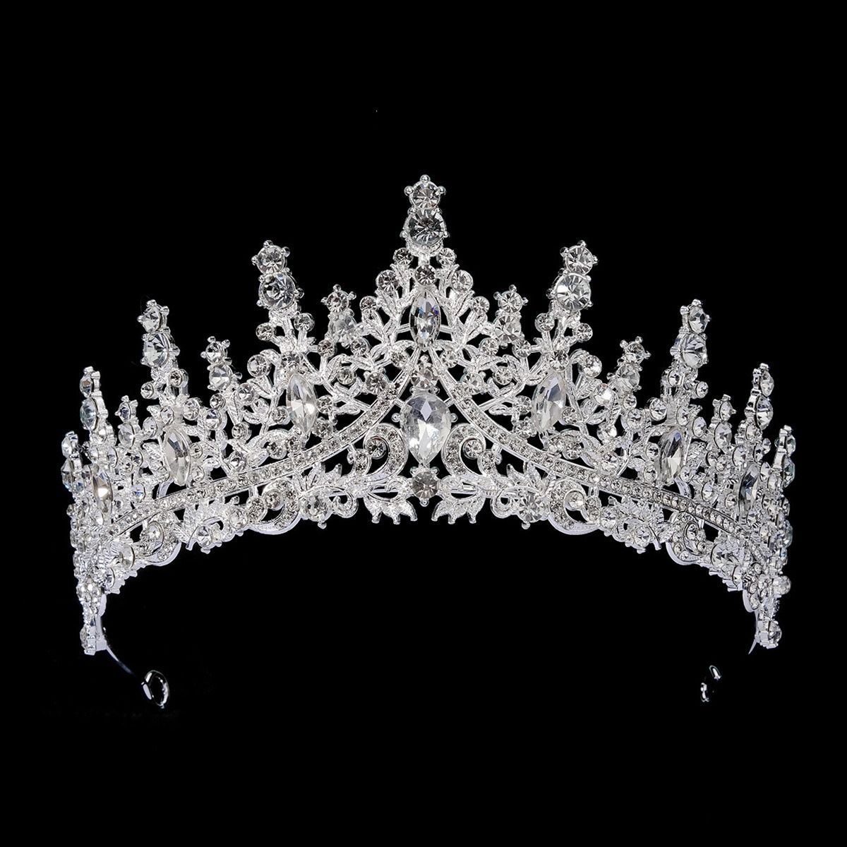 African Bridal Jewelry Three-piece Fashion Commuter Haute Couture Ball Wedding Jewelry Alloy Diamond Crown Necklace Earrings Wedding Jewelry Bridal set