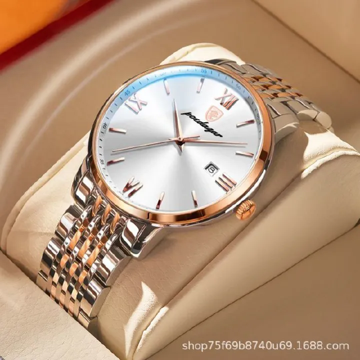 Africa Automatic Movement High-grade Handsome Men's Watch  2024 New Poedagar Brand High Quality Gentlemen's Movement Watch Genuine Nightlight 30M Waterproof Calendar High-End Handsome Fashionable