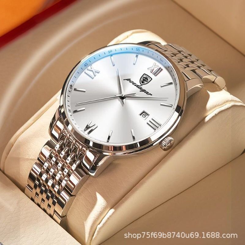 2024 Africa Automatic Movement High-grade Handsome Men's Watch  POEDAGAR Brand High Quality Gentlemen's Movement Watch Genuine Nightlight 30M Waterproof Calendar High-End Handsome Fashionable