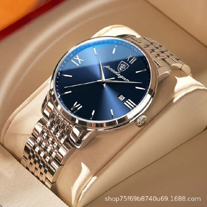 2024 Africa Automatic Movement High-grade Handsome Men's Watch  POEDAGAR Brand High Quality Gentlemen's Movement Watch Genuine Nightlight 30M Waterproof Calendar High-End Handsome Fashionable