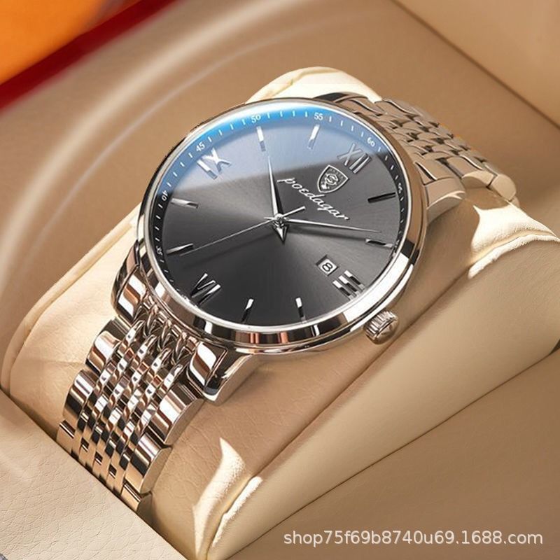 2024 Africa Automatic Movement High-grade Handsome Men's Watch  POEDAGAR Brand High Quality Gentlemen's Movement Watch Genuine Nightlight 30M Waterproof Calendar High-End Handsome Fashionable