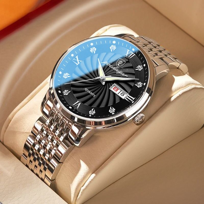 Africa Automatic Movement High-grade Handsome Men's Watch  2024 New Poedagar Brand High Quality Gentlemen's Movement Watch Genuine Nightlight 30M Waterproof Calendar High-End Handsome Fashionable