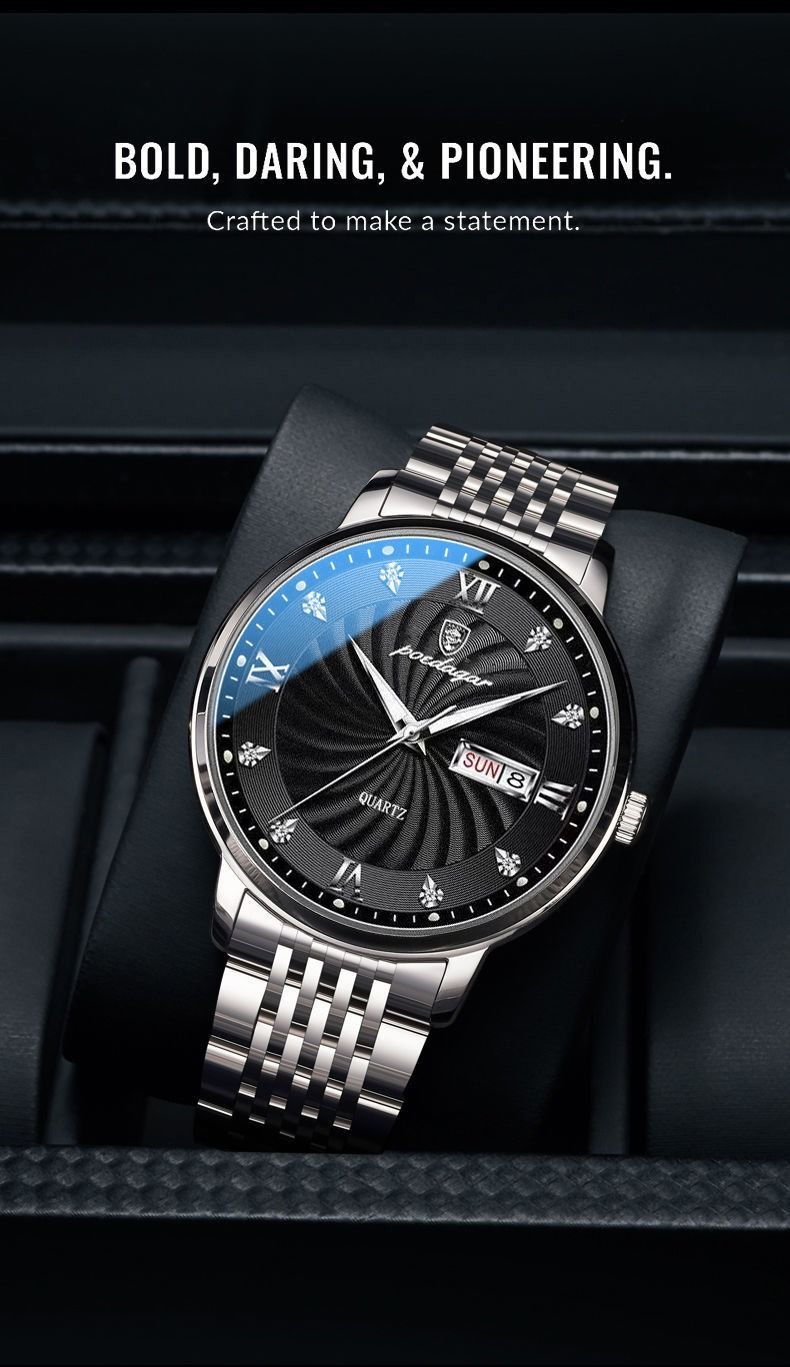 Africa Automatic Movement High-grade Handsome Men's Watch  2024 New Poedagar Brand High Quality Gentlemen's Movement Watch Genuine Nightlight 30M Waterproof Calendar High-End Handsome Fashionable
