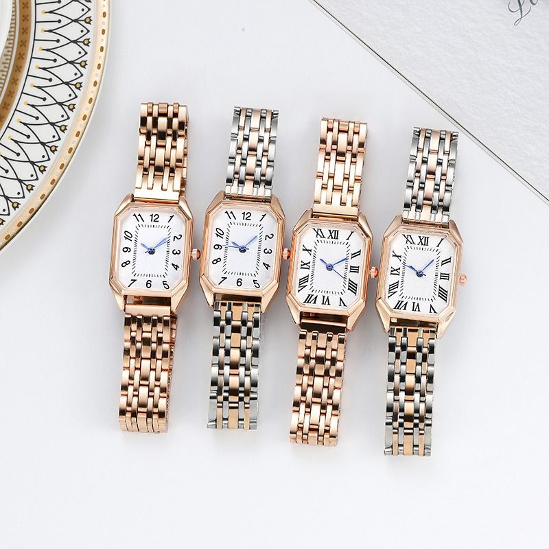 Africa new fashion foreign trade alloy steel strip steel chain watch women's pointer + digital business quartz watch wholesale a piece