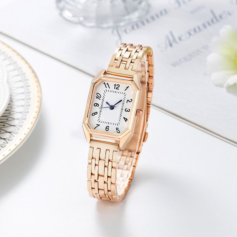 Africa new fashion foreign trade alloy steel strip steel chain watch women's pointer + digital business quartz watch wholesale a piece