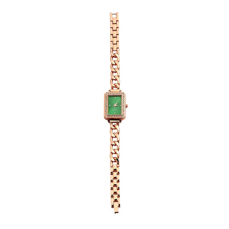 Africa 2024 new rectangular diamond-encrusted watch gold cross-border bracelet fashion watch Metal alloy steel watch temperament fashion women's watch