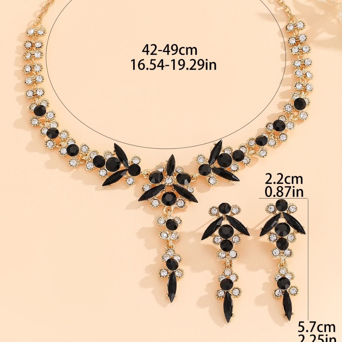 Africa 2024 new temperament long pendant rose red necklace earrings set fashion dress 100 with a fresh sweet lady necklace earrings