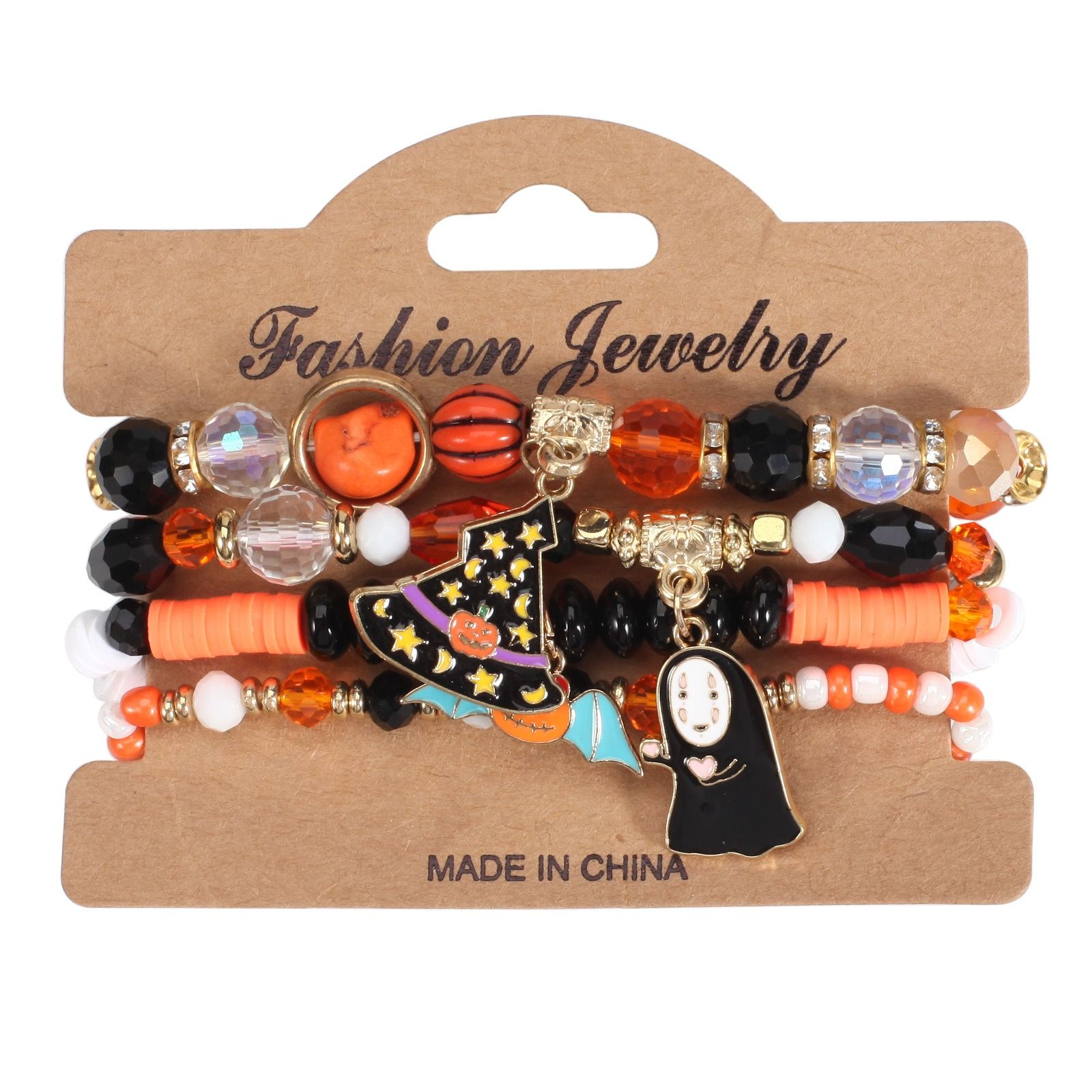 Halloween multi-layer bat pumpkin spider bracelet Snowman Snowflake Christmas tree old man deer hat pendant Artificial crystal polymer clay beaded pie opponents string Halloween
